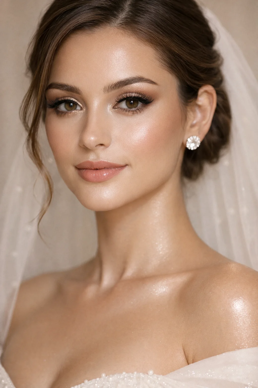 radiant nude bridal makeup luminous skin natural eyes wedding makeup inspiration