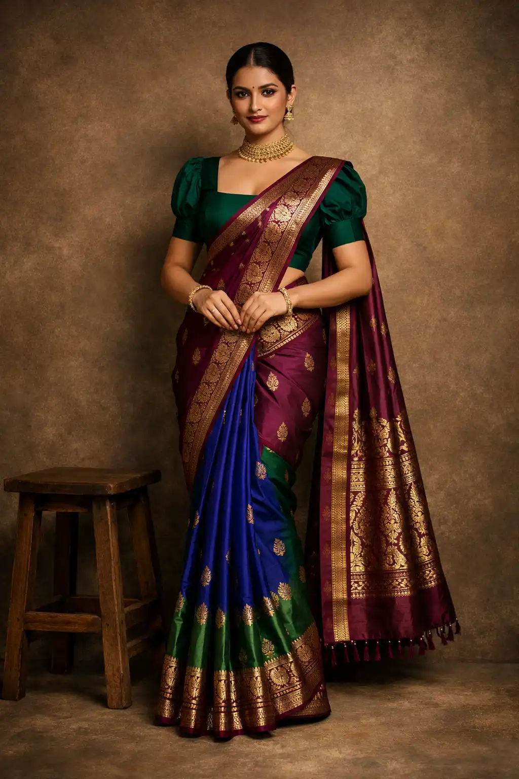 banarasi silk saree look inspiration indian wedding saree traditional silk saree styling