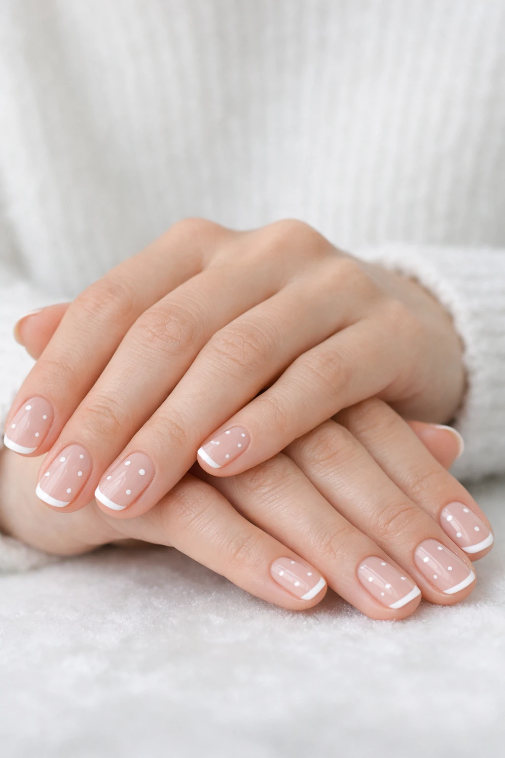 Minimal Snowfall French Tip Winter Nails