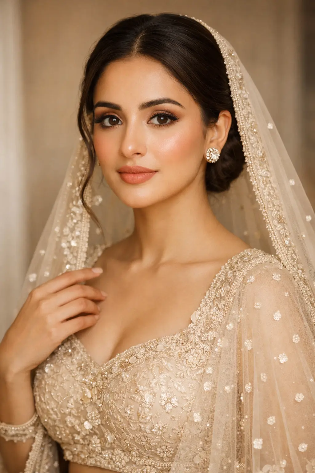 rosy nude bridal makeup soft definition elegant eyes natural bridal makeup inspiration