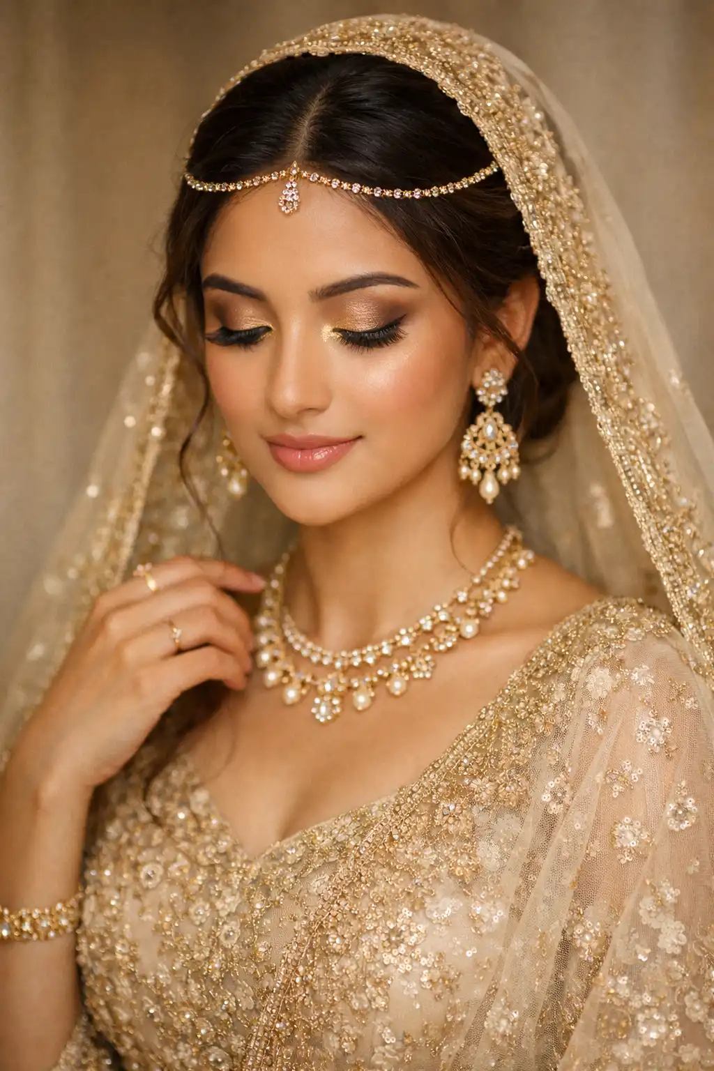 golden bridal makeup defined eyeliner warm glow traditional wedding makeup