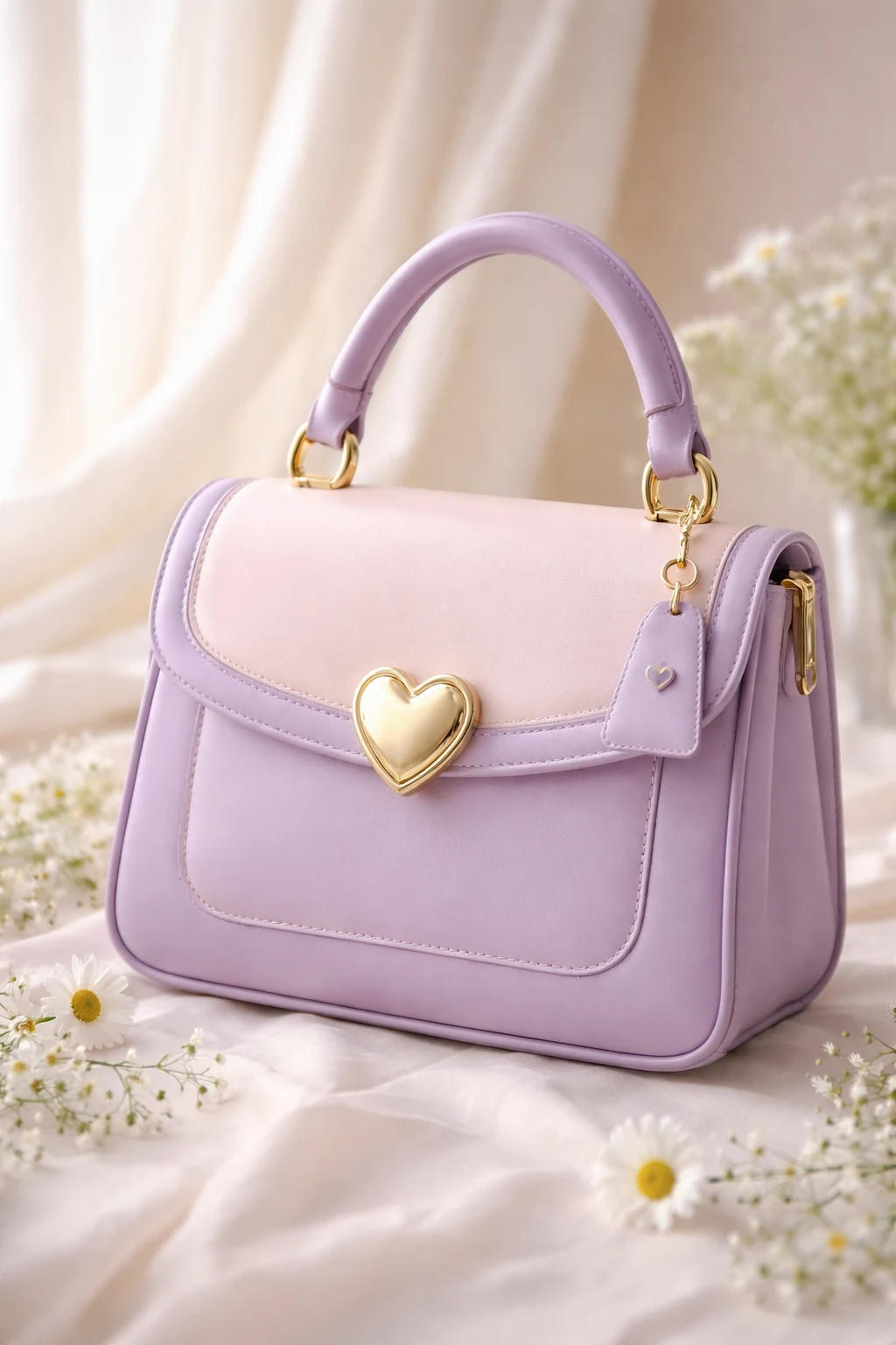 Pastel heart lock purse inspiration, feminine classy purse design