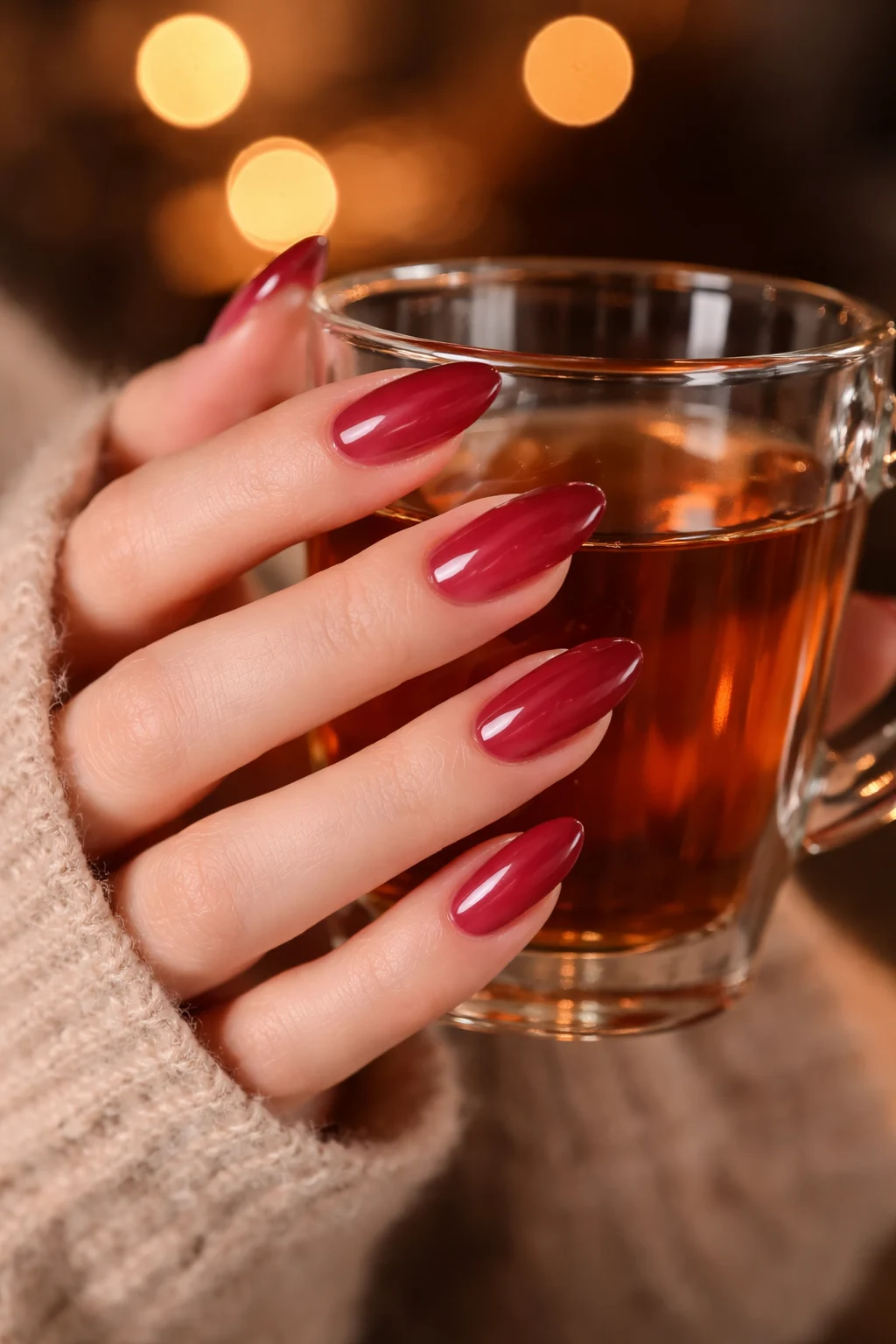 cranberry jelly winter nails glossy red jelly nails warm winter nail color festive nail ideas