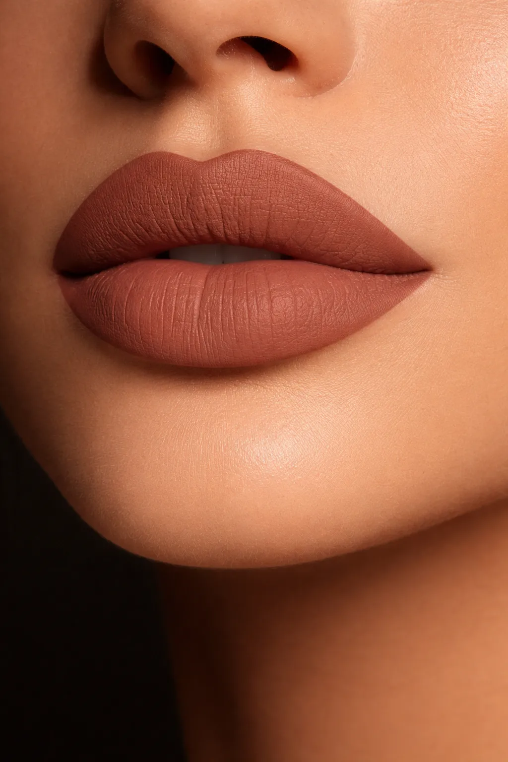 matte coffee brown nude lipstick dark earthy tone smooth matte lips
