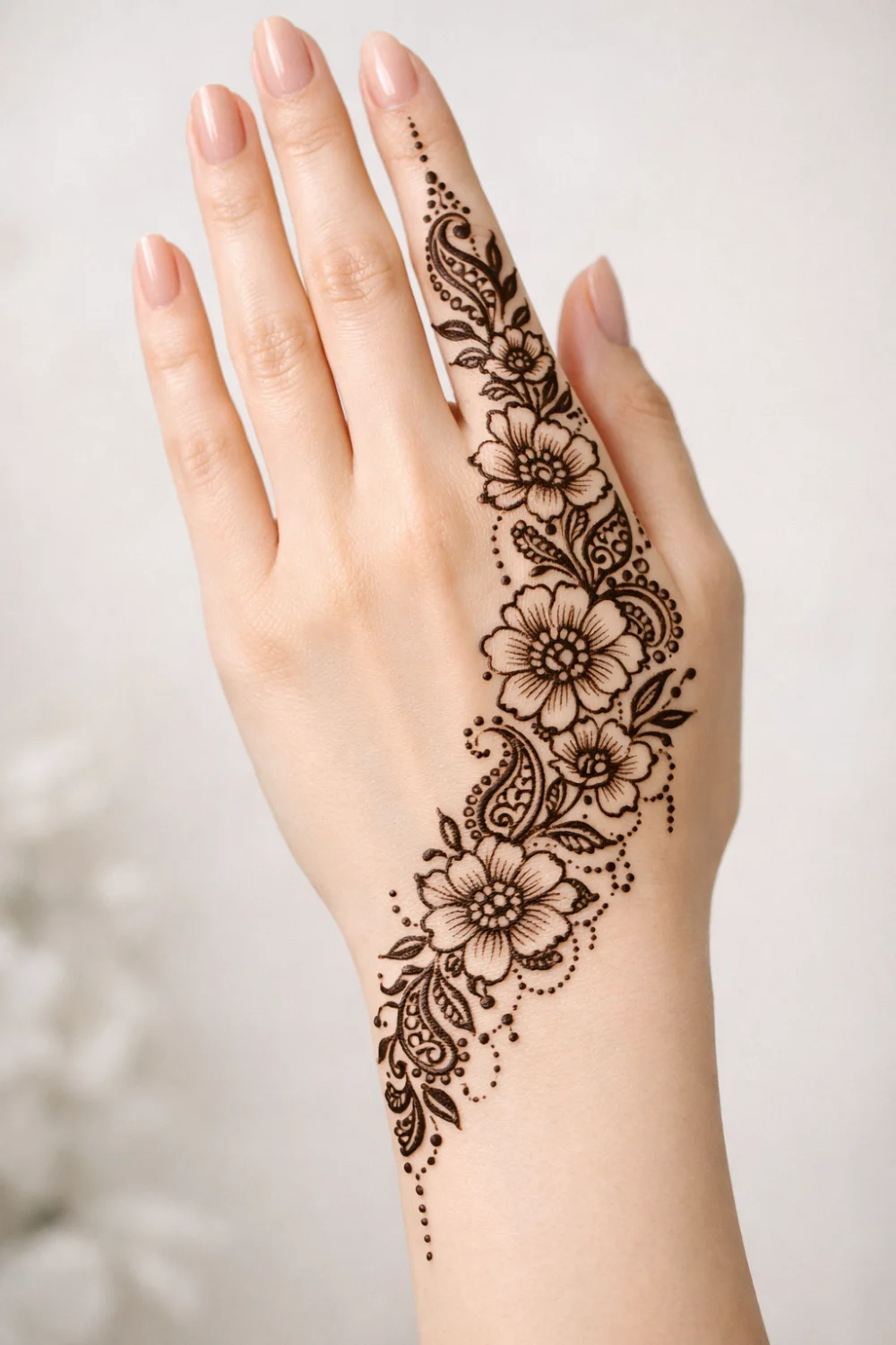 floral paisley side eid mehndi design modern pakistani pattern