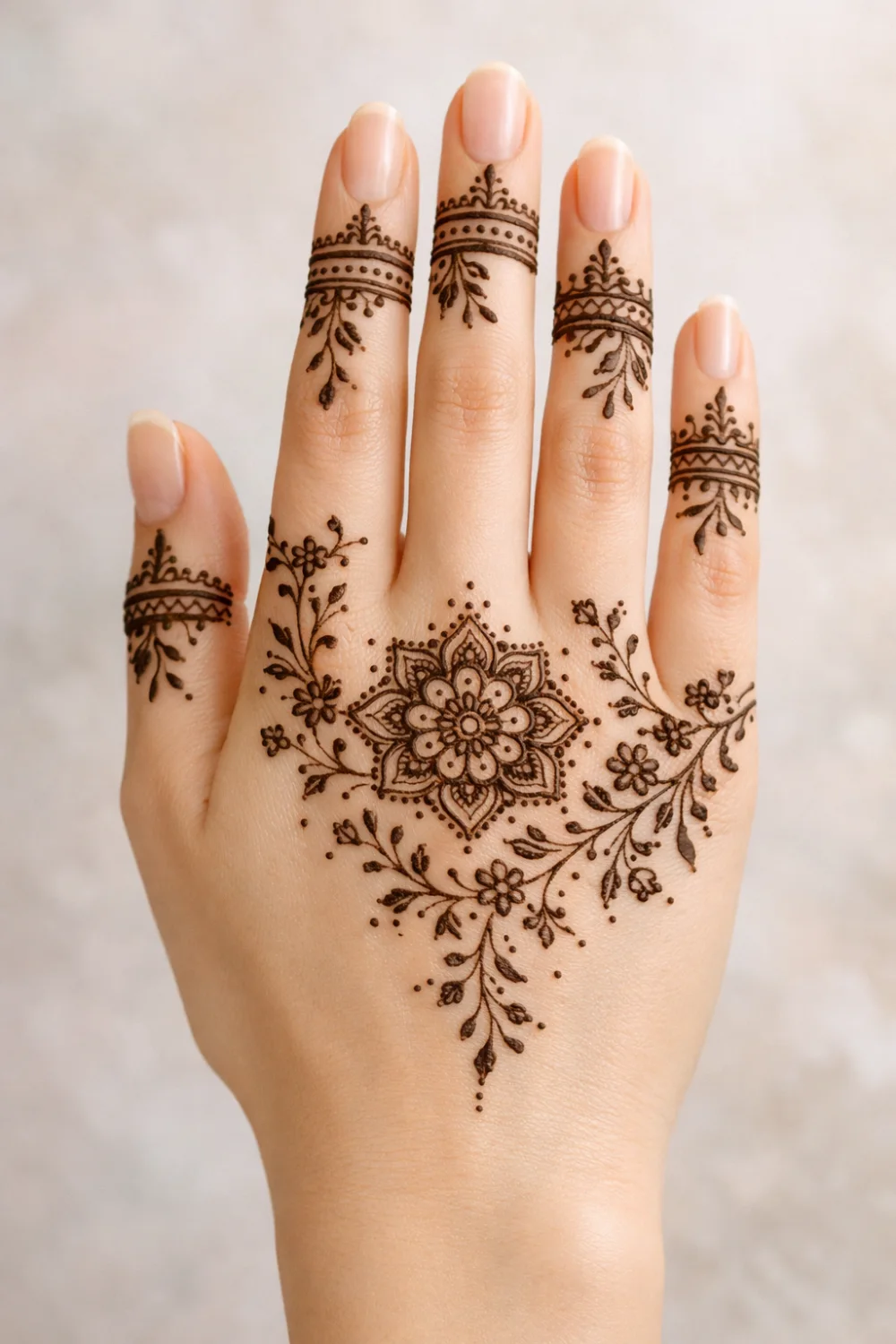 central mandala floral eid mehndi design symmetrical modern
