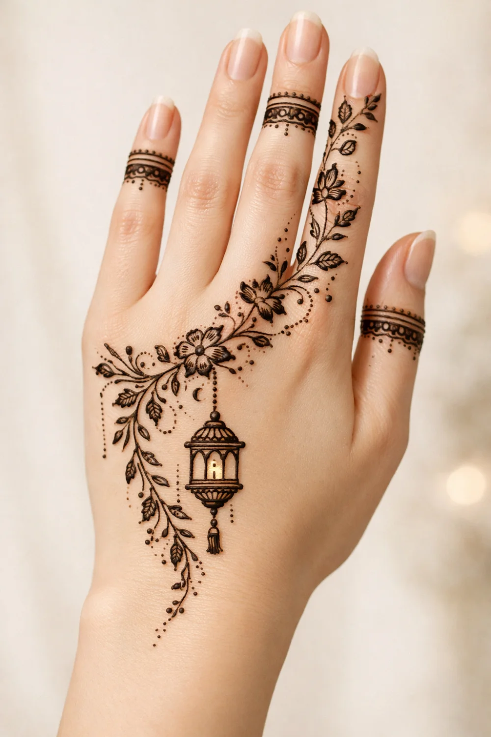 eid lantern floral mehndi design modern pakistani hand