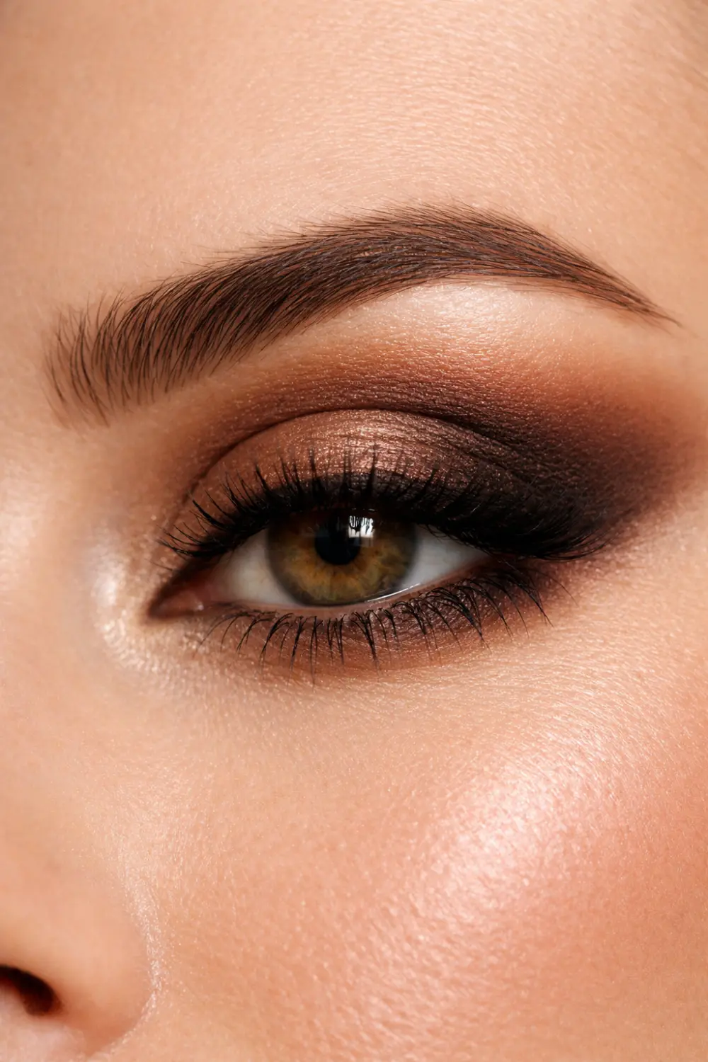 bronze shimmer smokey eyeshadow for hooded eyes glam eye makeup look