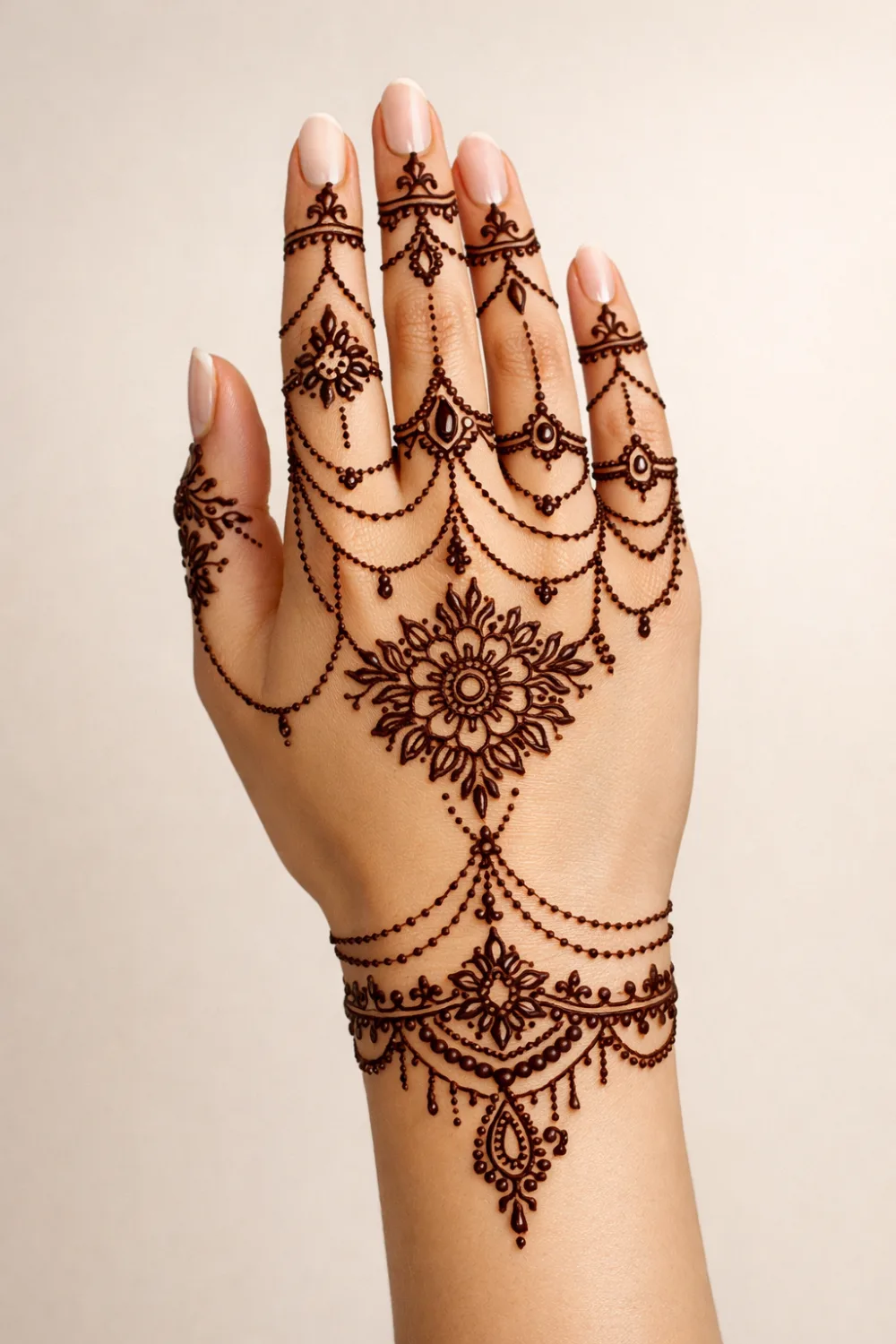 hathphool chain style eid mehndi design jewelry inspired hand