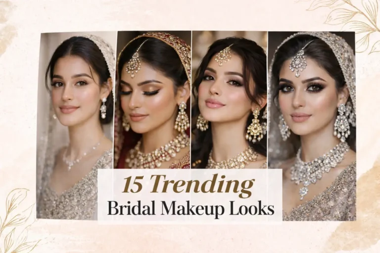 15 trending bridal makeup looks collage for wedding season brides