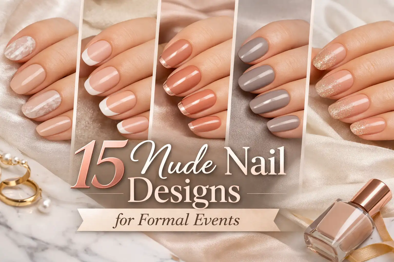 15 nude nail designs for formal events elegant neutral manicure collage classy nude nail ideas