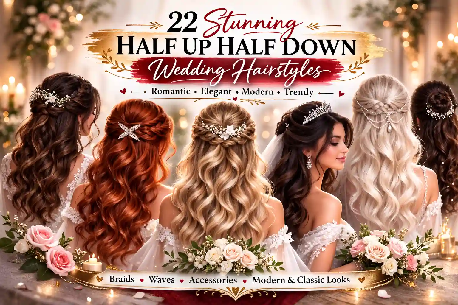 22 Gorgeous Half Up Half Down Wedding Hairstyles