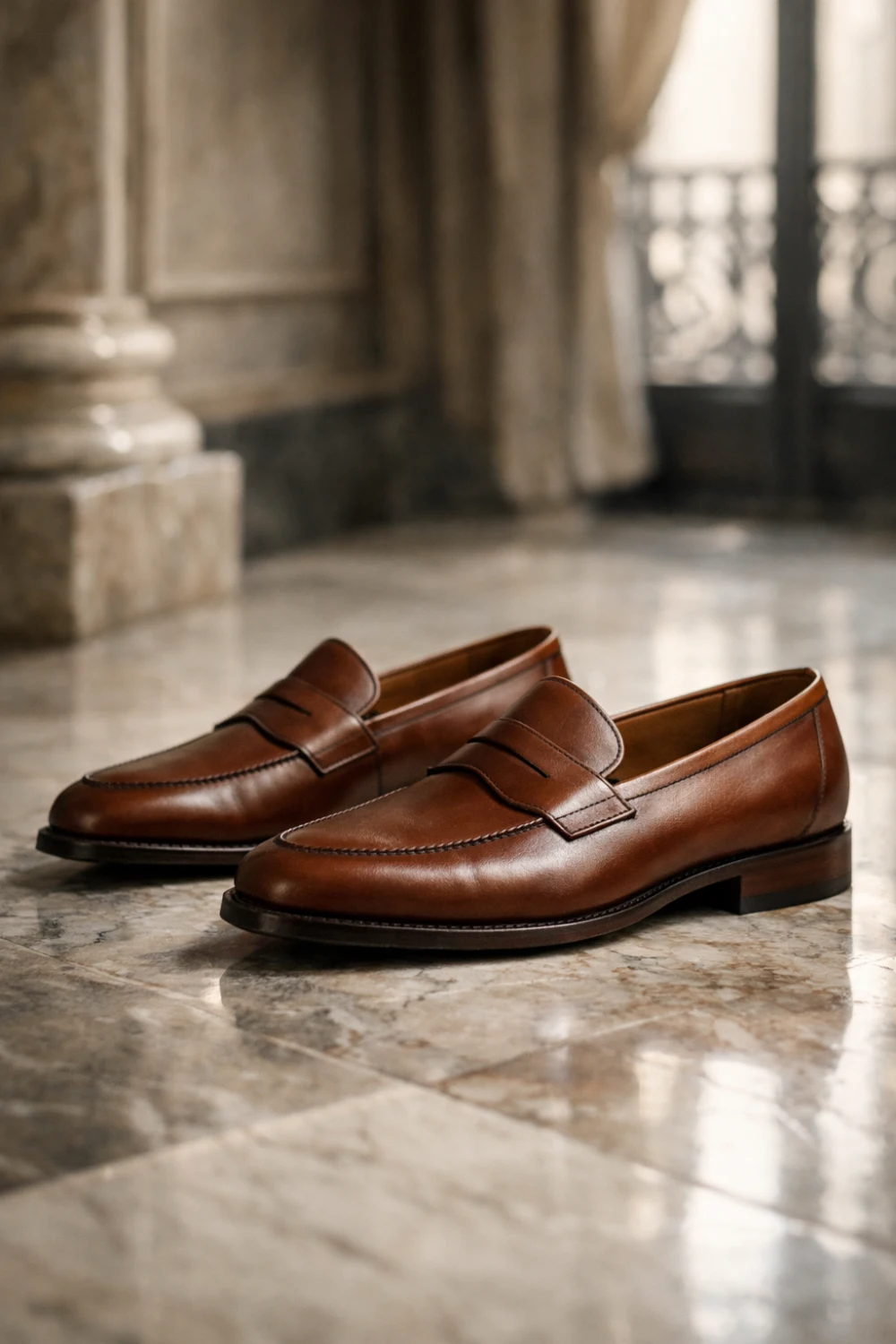 classic brown leather penny loafers old money shoes for women elegant quiet luxury loafers style inspiration