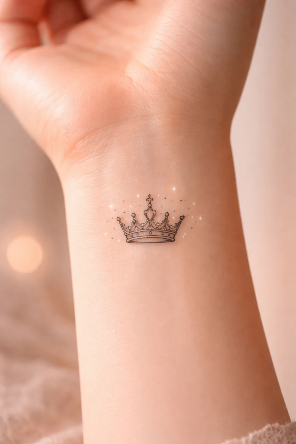 crown wrist tattoo for women tiny royal crown minimalist feminine tattoo design