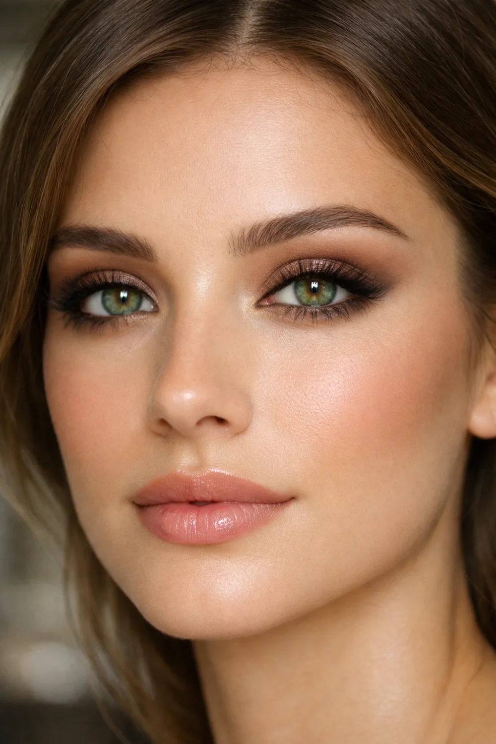 classic soft brown glam eyeshadow look for green eyes with warm brown smoky crease timeless makeup