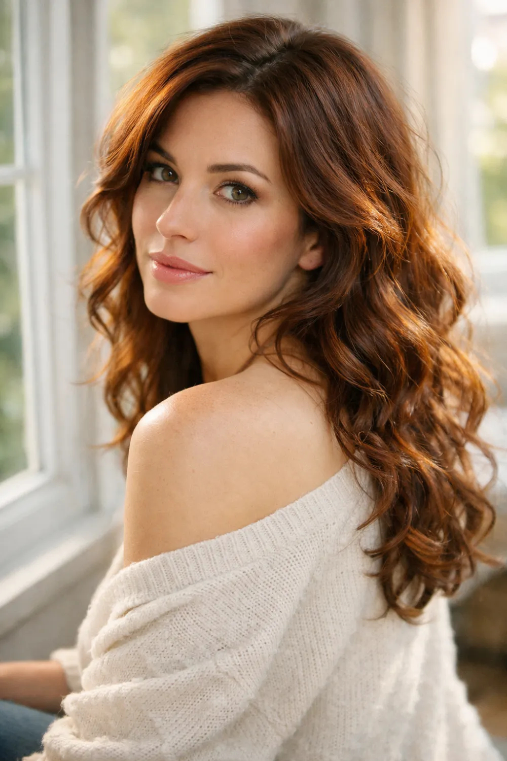 warm auburn brown hair color for brunettes soft layered waves reddish brunette hairstyle trendy hair color inspiration