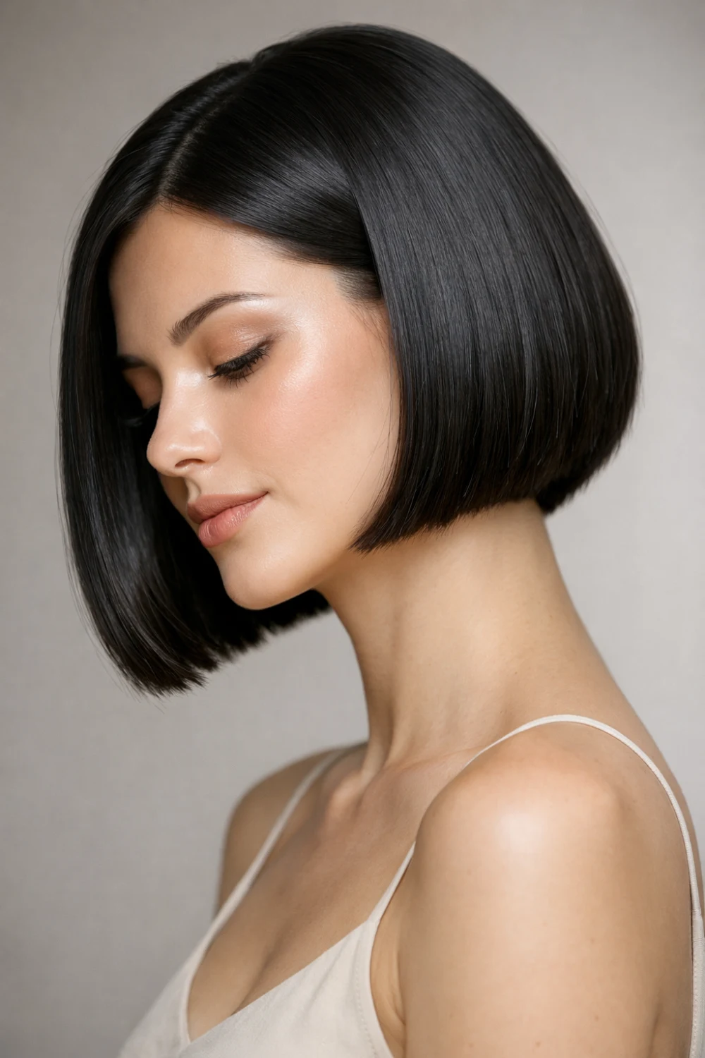 classic blunt bob haircut for women with sleek straight short hair elegant modern style