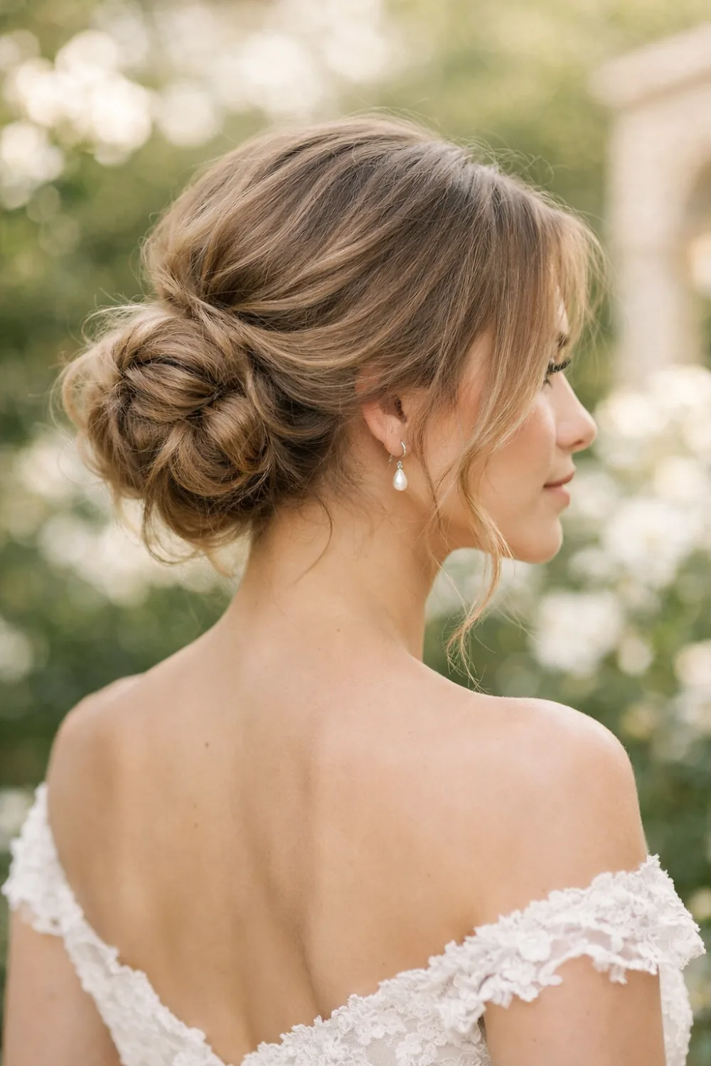 classic romantic bridal updo hairstyle soft wedding updo