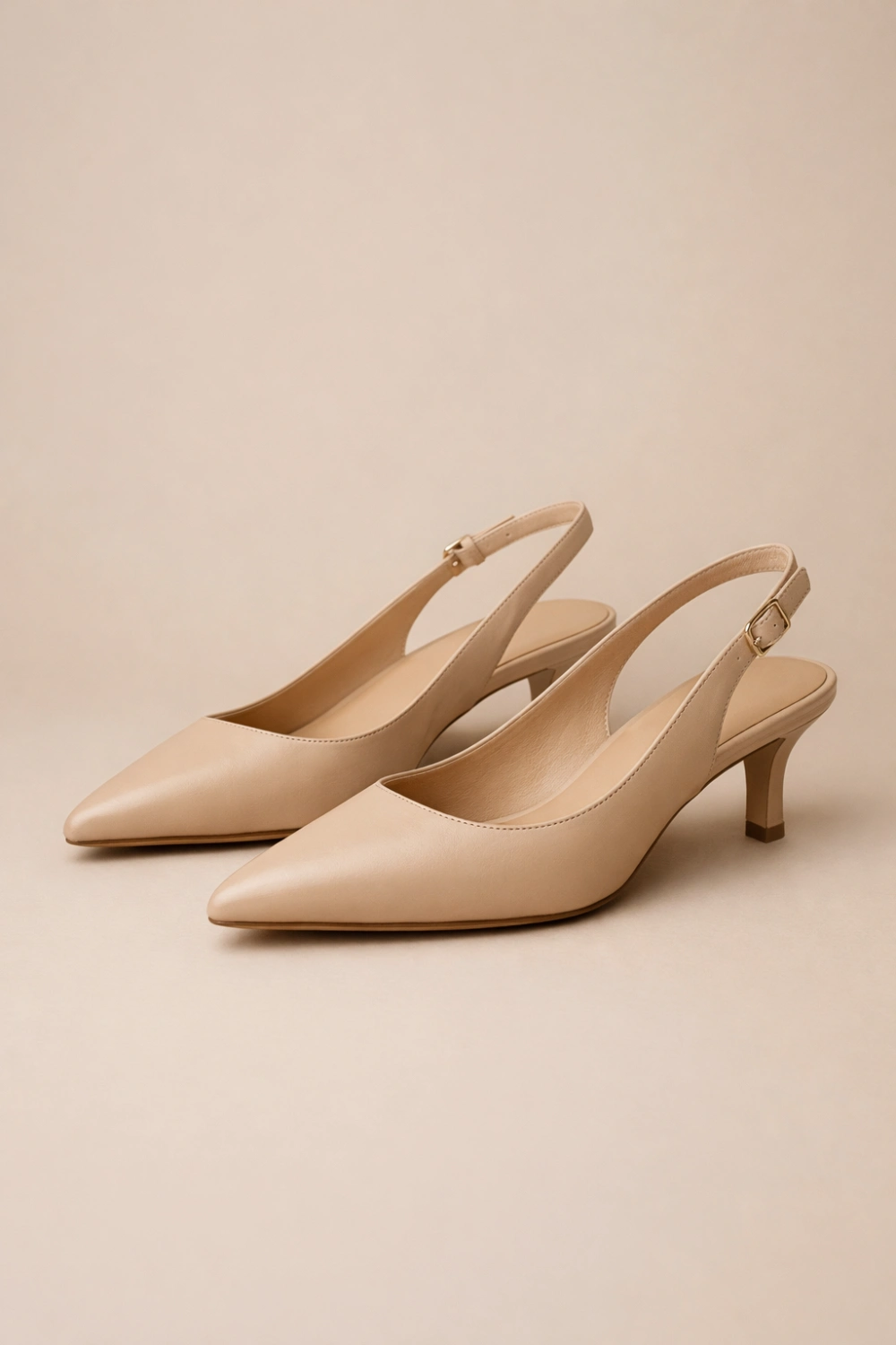 beige slingback kitten heels old money shoes elegant pointed toe heels quiet luxury women fashion