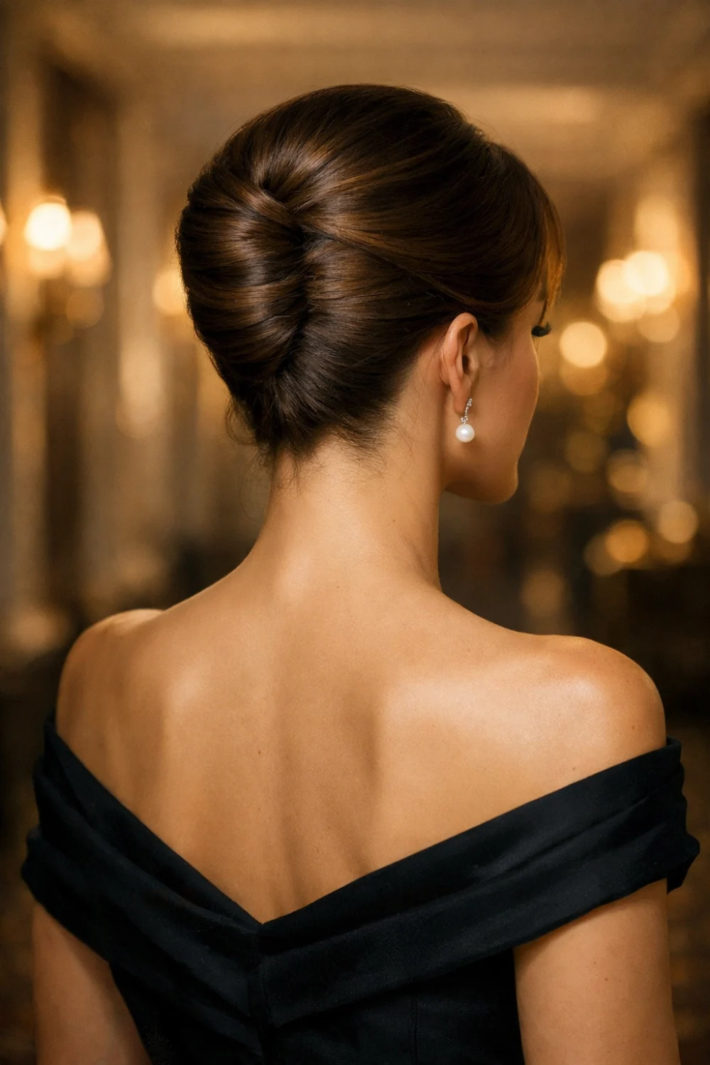 sleek classic french twist elegant updo formal hairstyle