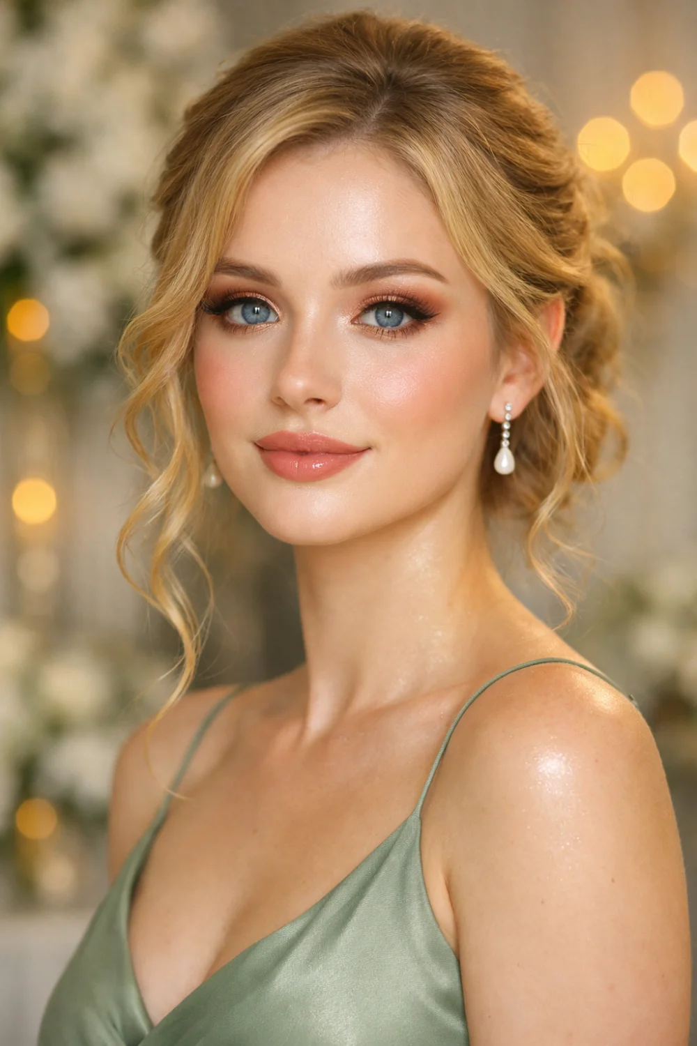 bronze glow bridesmaid makeup warm glam radiant skin look