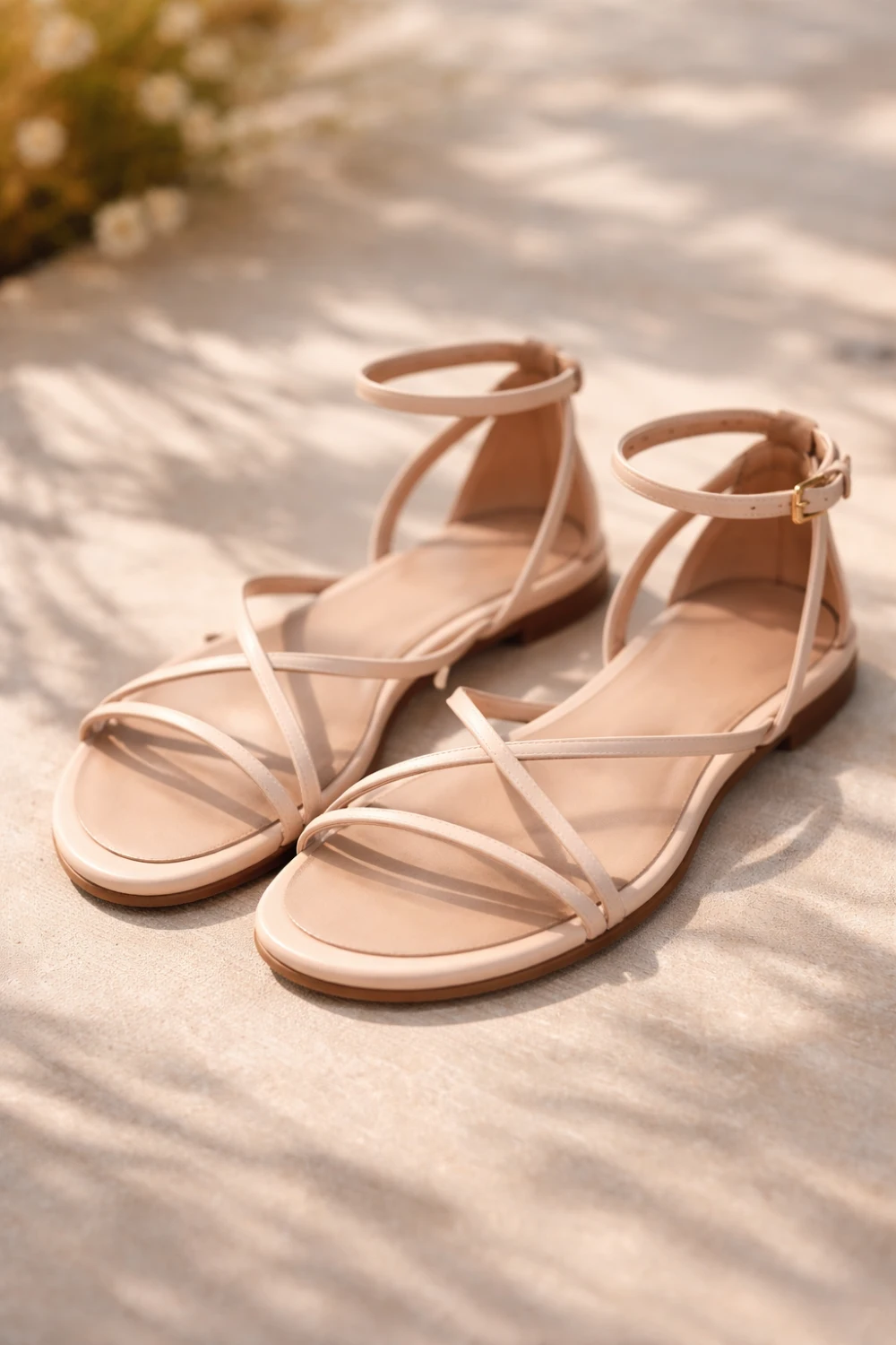 minimal strappy flat sandals for women summer outfit shoes beach vacation style