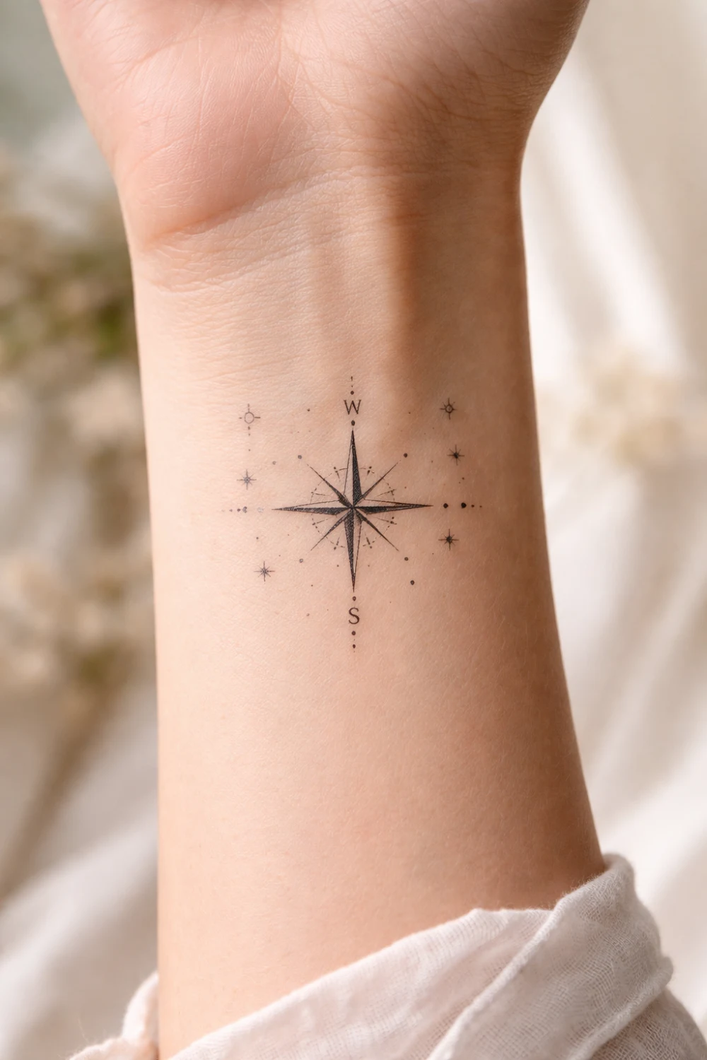 compass wrist tattoo for women minimalist navigation symbol tattoo small delicate wrist ink