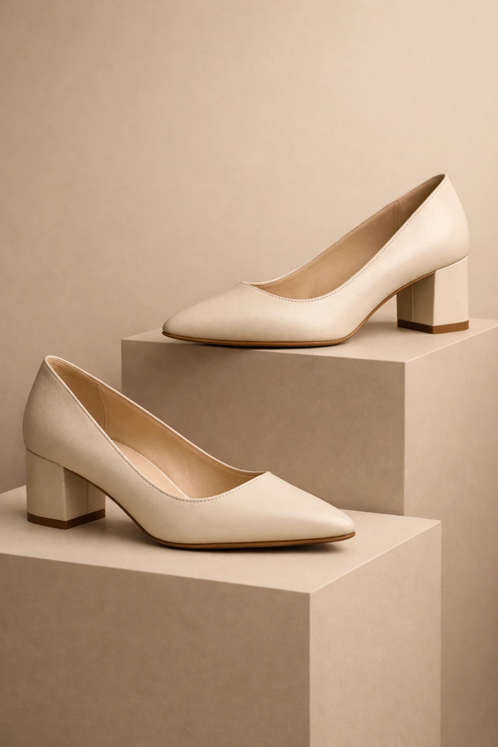 beige block heel pumps old money shoes women classic elegant quiet luxury heels