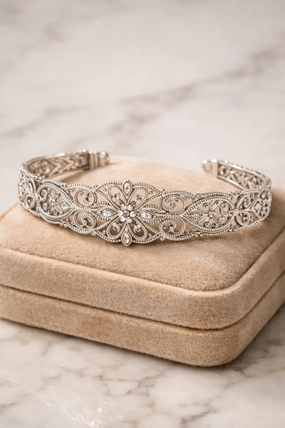 vintage filigree bracelet antique style silver bracelet with intricate lace pattern elegant women's heirloom jewelry design