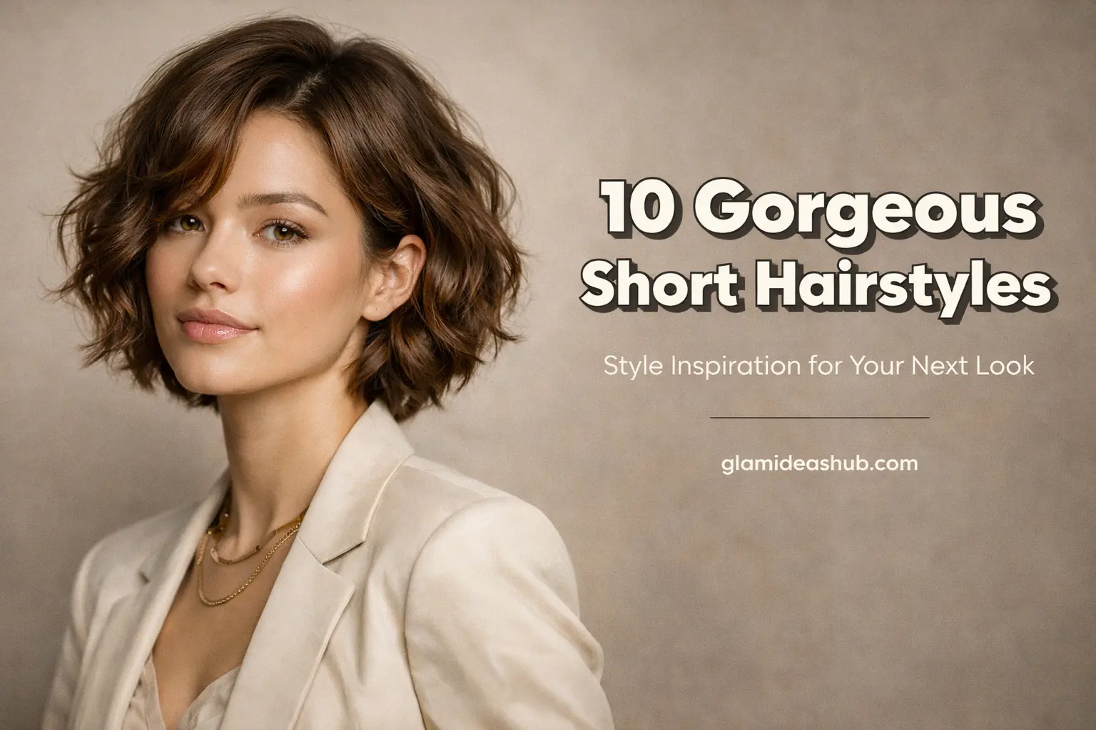 10 gorgeous short hairstyles blog cover with modern wavy bob hairstyle women beauty inspiration