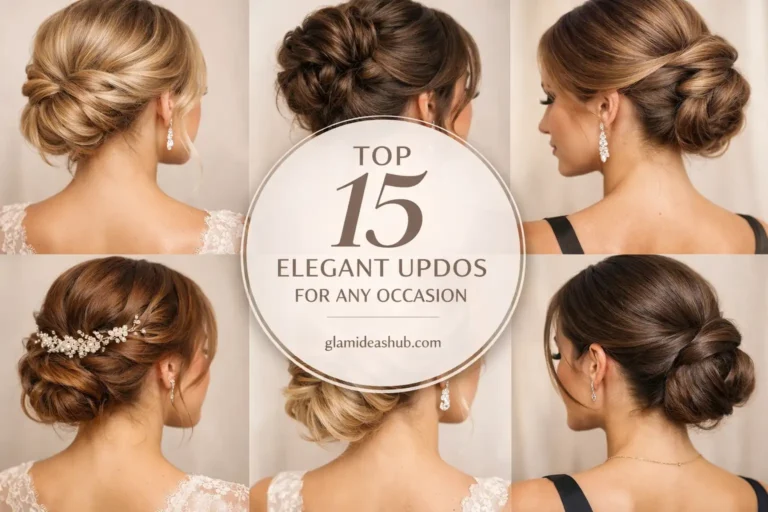 top 15 elegant updos for any occasion collage bridal updo hairstyles 2026
