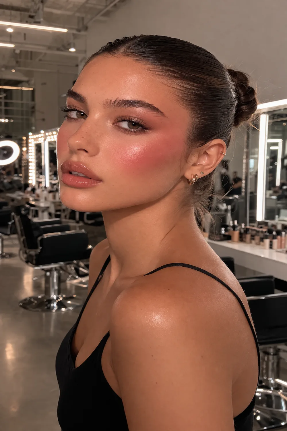 sculpted blush contour makeup lifted cheekbones defined face modern soft glam makeup