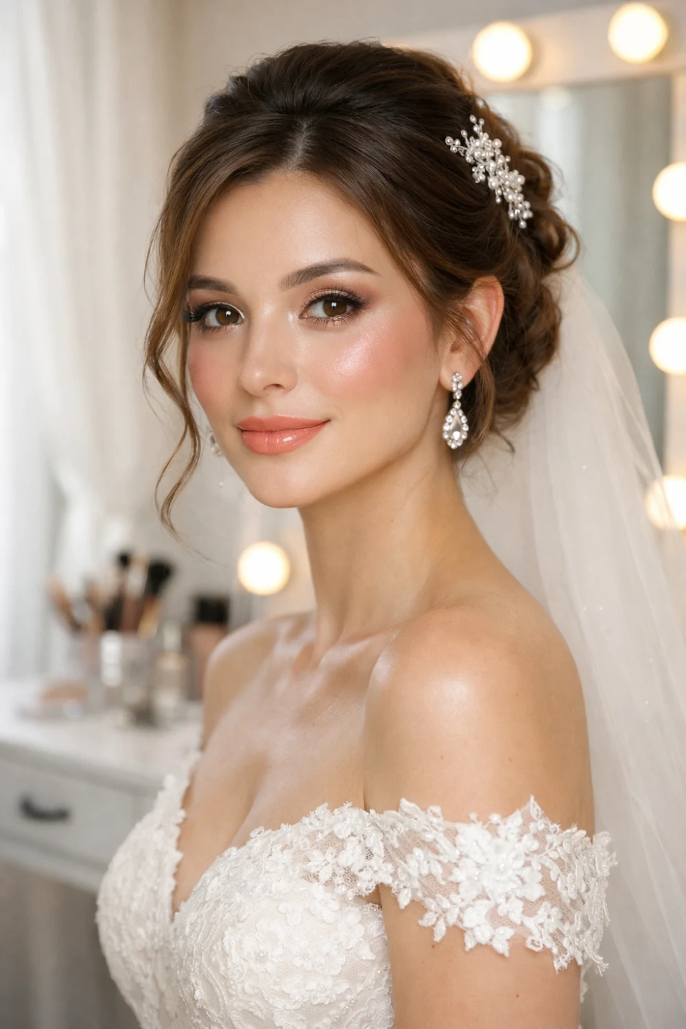 bridal blush makeup soft glow wedding makeup radiant skin elegant bride look