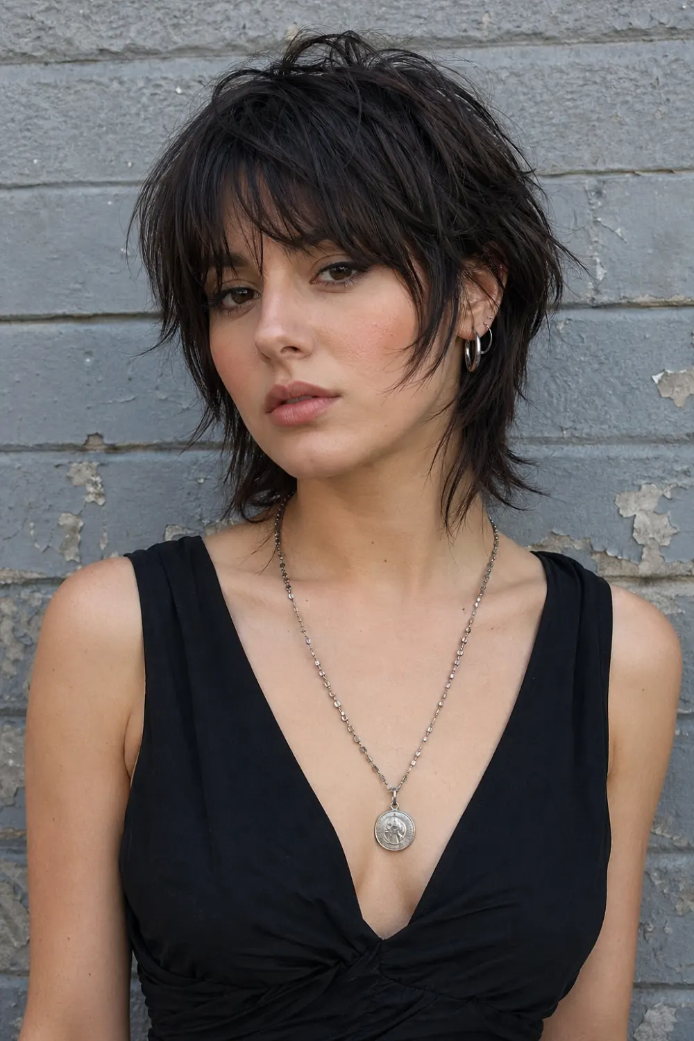 layered wolf bixie haircut with choppy layers, messy texture, volume at crown, modern hybrid wolf cut bixie style, trendy short hair inspiration