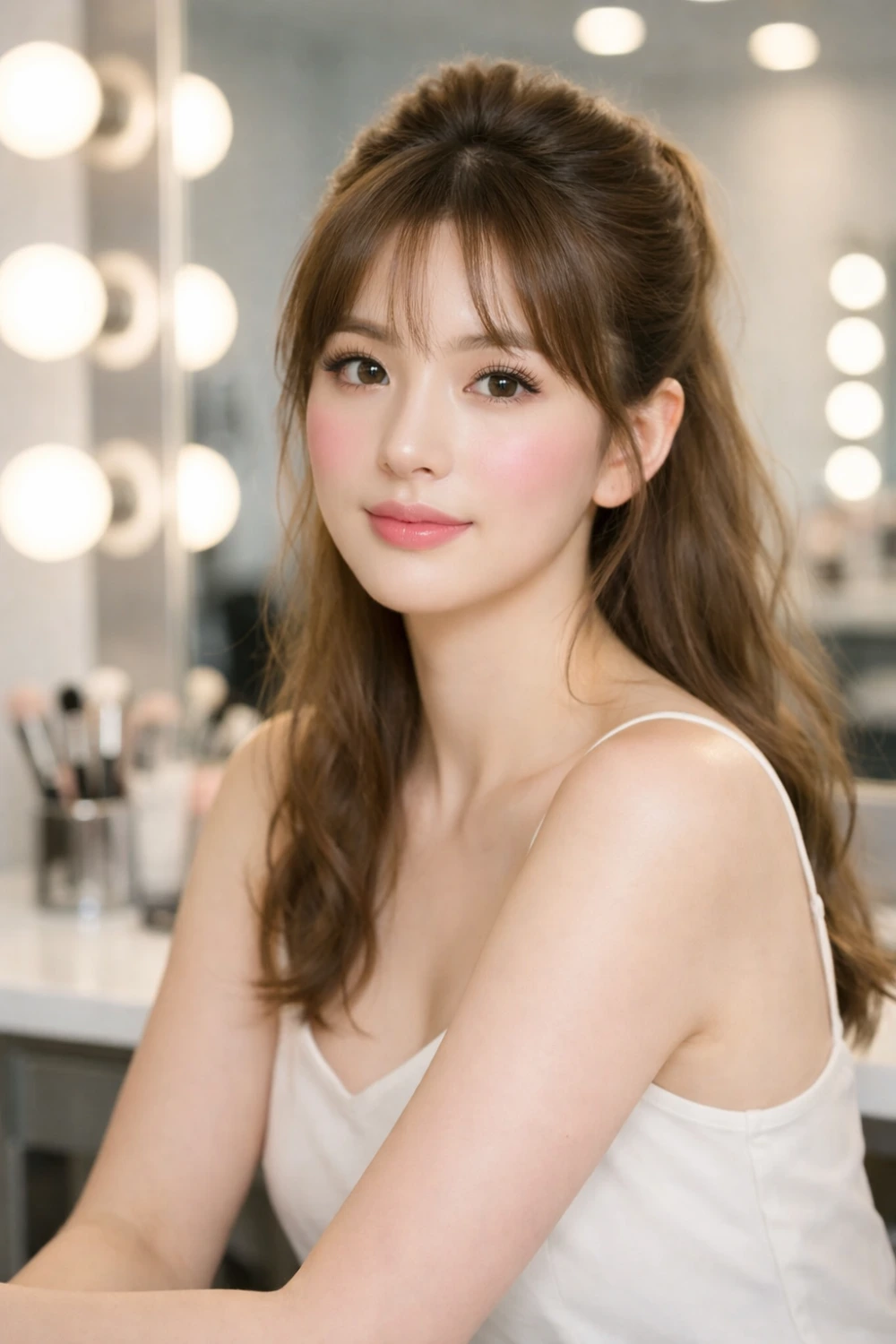 baby pink blush makeup soft pastel cheeks youthful glow natural everyday makeup