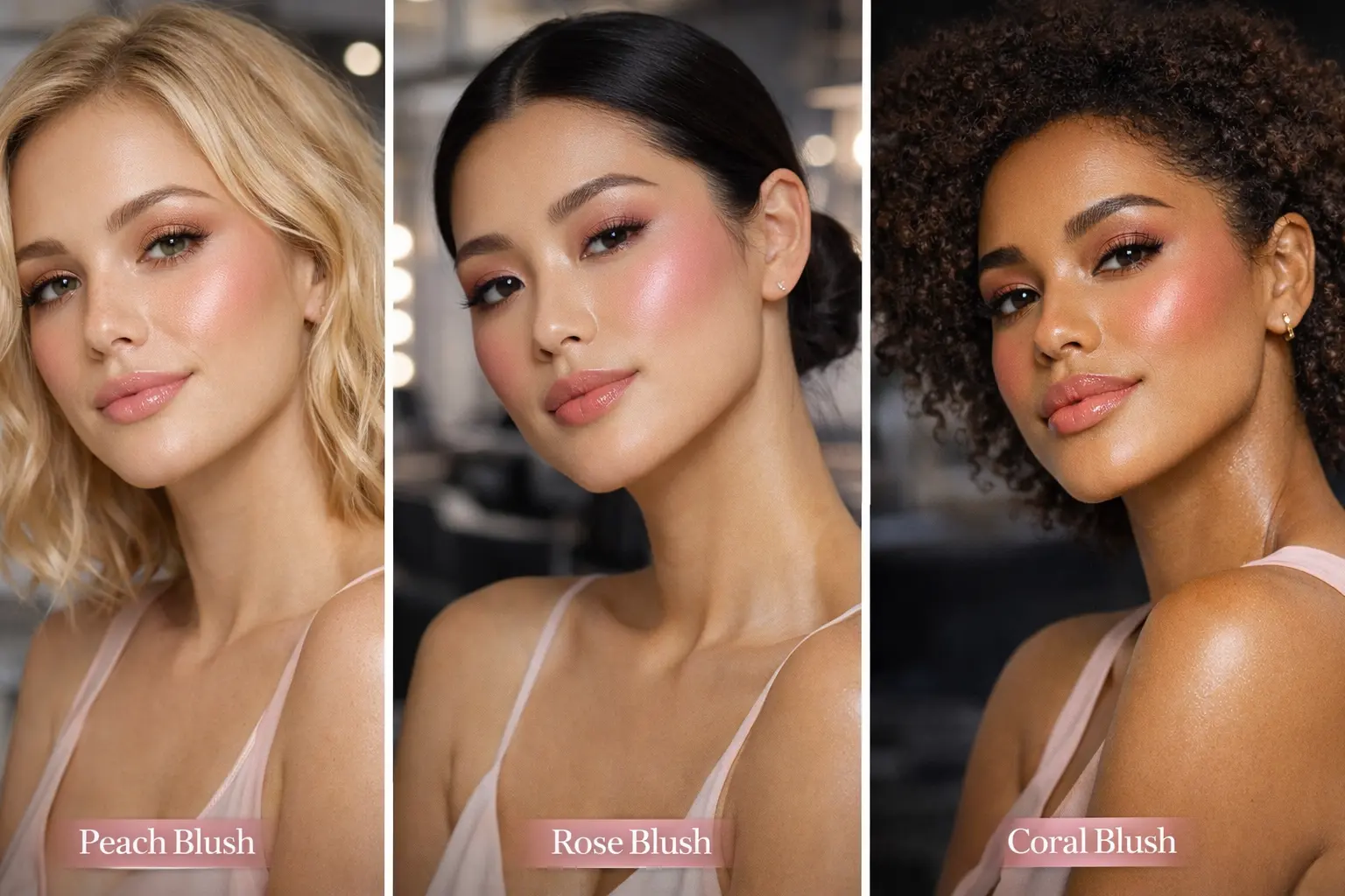 blush makeup looks collage peach rose coral blush looks natural glow soft glam beauty salon makeup