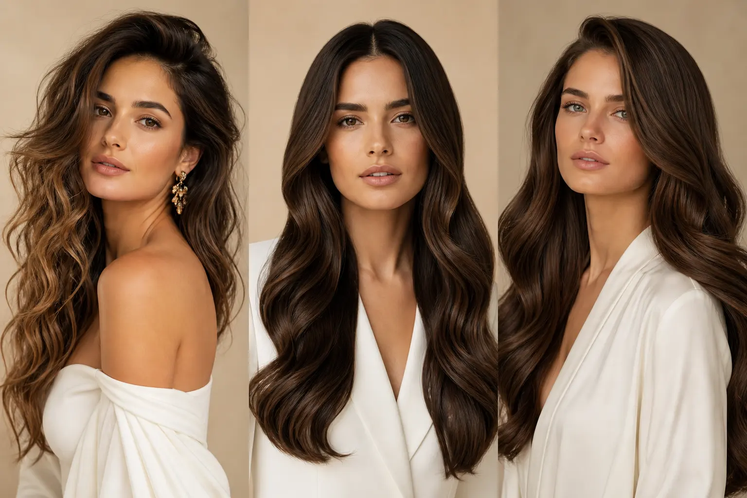 loose wave hairstyles collage, glossy long wavy hair styles, parisian loose waves looks, soft glam waves hairstyles, elegant long hair waves, salon finish loose waves, trending pinterest hairstyles 2026