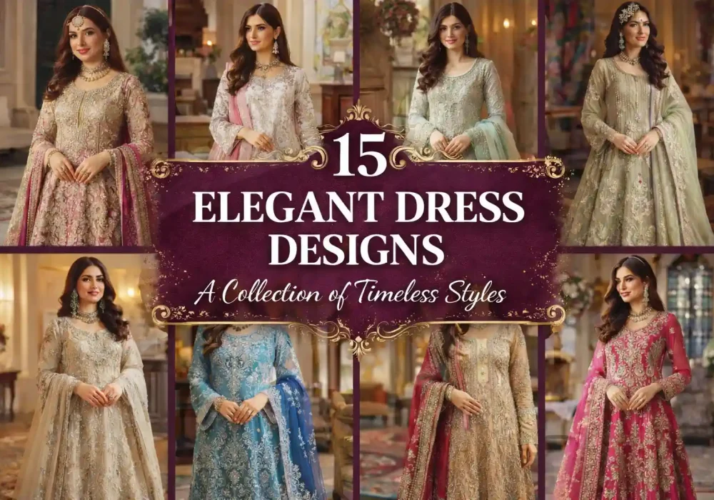 Elegant Pakistani women wearing embroidered formal dresses in soft lighting, showcasing timeless traditional fashion designs
