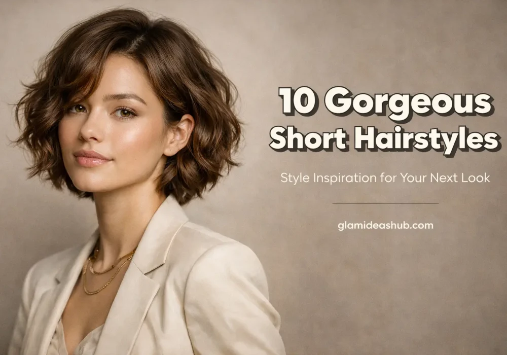 10 gorgeous short hairstyles blog cover with modern wavy bob hairstyle women beauty inspiration