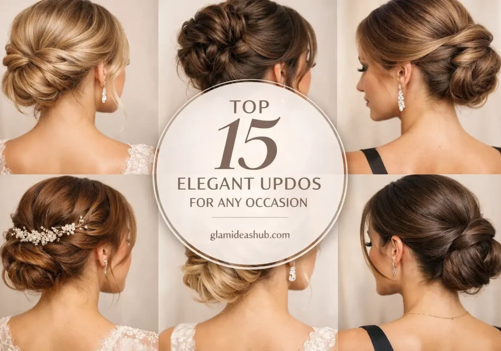 top 15 elegant updos for any occasion collage bridal updo hairstyles 2026